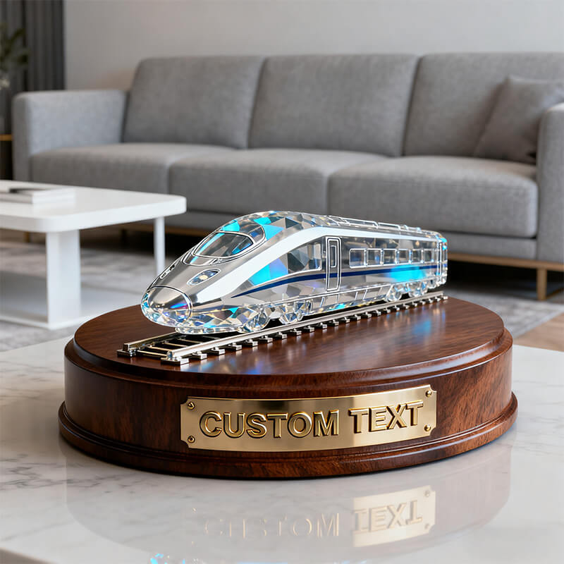 زينة سكك حديدية عالية السرعة مصممة خصيصًا على شكل كريستال ملون