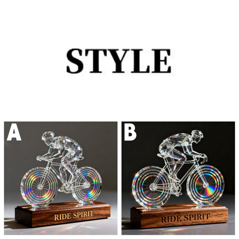 زينة كريستال مخصصة لراكبي الدراجات الهوائية - باسمك الخاص