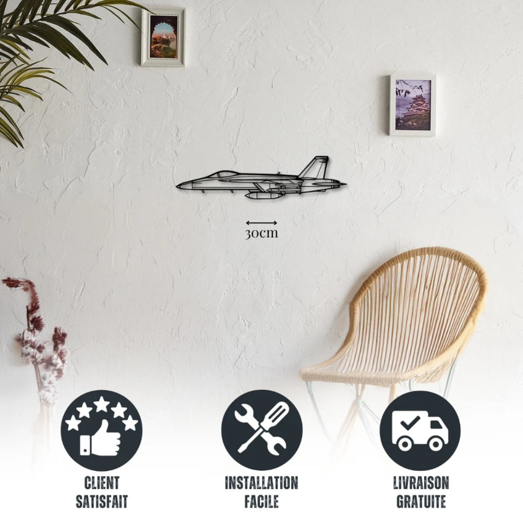 ديكور جداري معدني بزينة طيارة - ماكدونيل دوغلاس F/A-18 هورنت