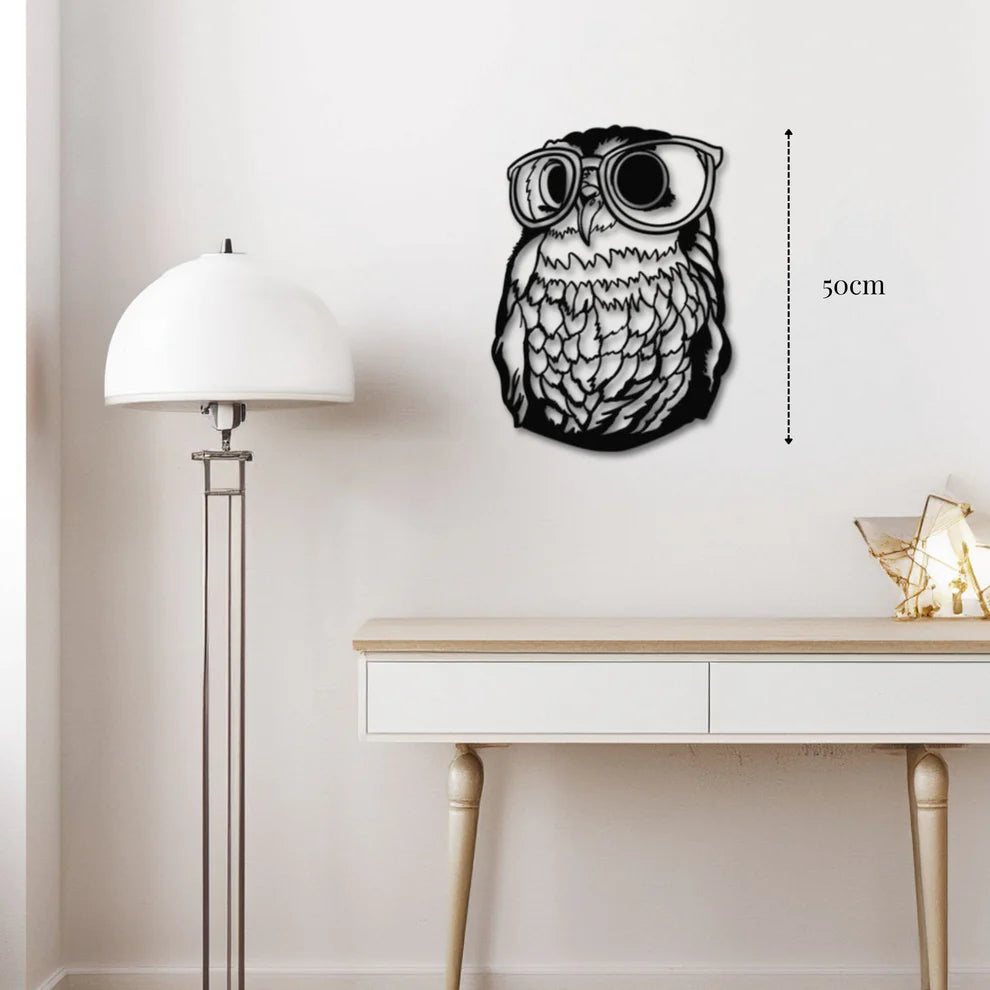 ديكور جداري معدني - بزينة طائر البوم الجميل