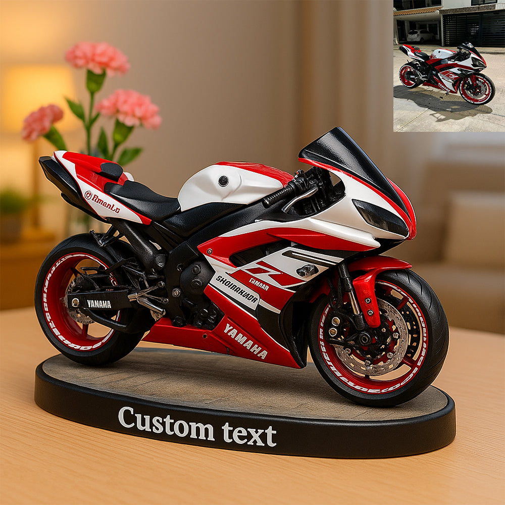 Personalized motorcycle photo ornament