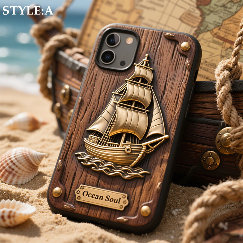 غِطاء هاتف بتصميم قارب شراعي مُخصص بإسمك