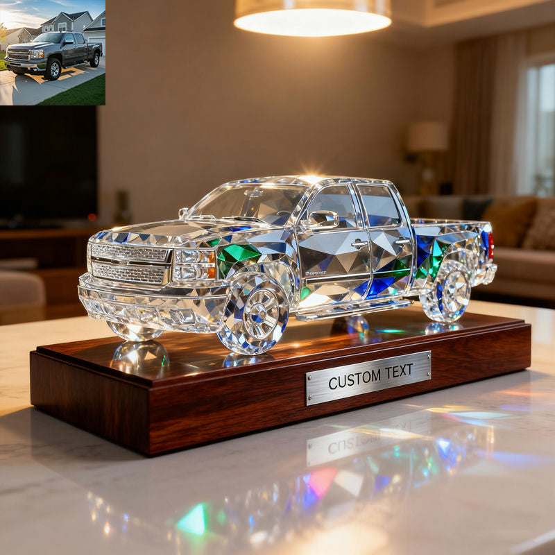 Personalized car photo themed crystal sculpture ornaments