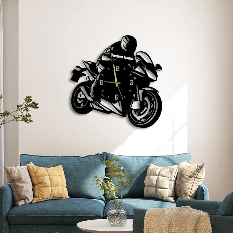 Personalized Boy/Girl Biker Wall Clock