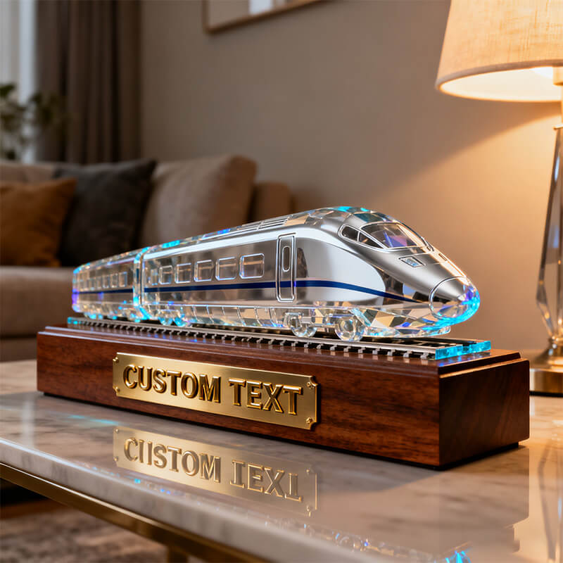 Personalized colorful crystal style high-speed rail ornaments