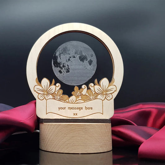 ضوء القمر الليلي المصنوع من الأكريليك المخصص بكلماتك