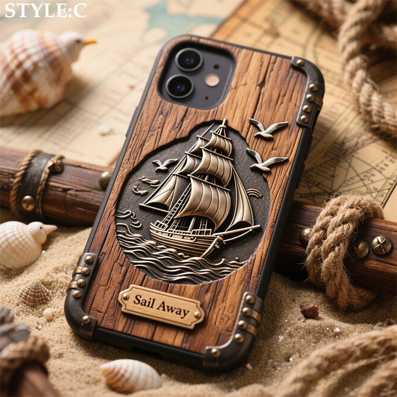غِطاء هاتف بتصميم قارب شراعي مُخصص بإسمك