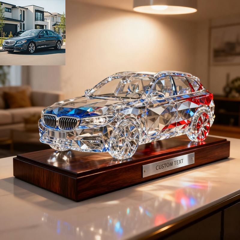 Personalized car photo themed crystal sculpture ornaments