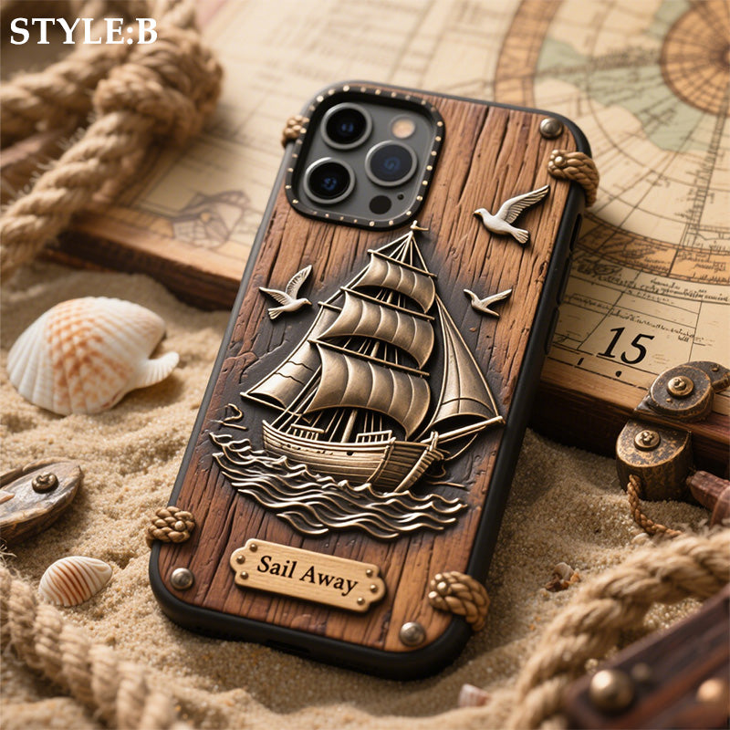 غِطاء هاتف بتصميم قارب شراعي مُخصص بإسمك