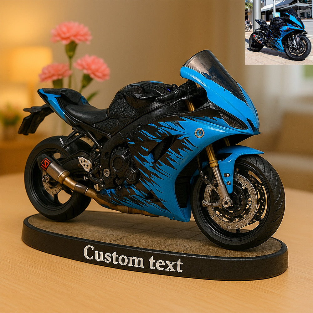 Personalized motorcycle photo ornament