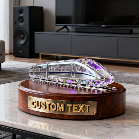 زينة سكك حديدية عالية السرعة مصممة خصيصًا على شكل كريستال ملون