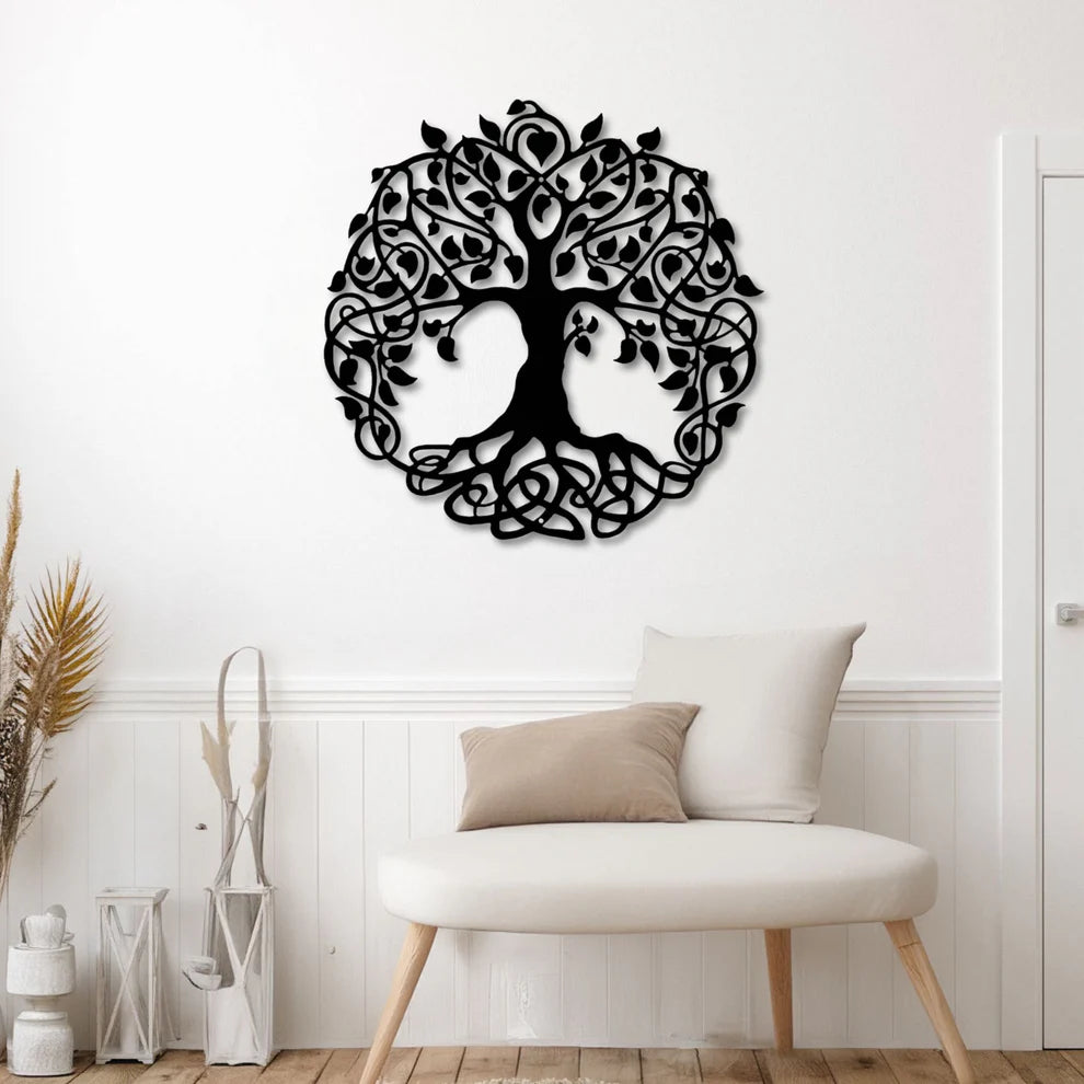 ديكور جداري معدني  بزينة الشجرة العائلية الجميلة