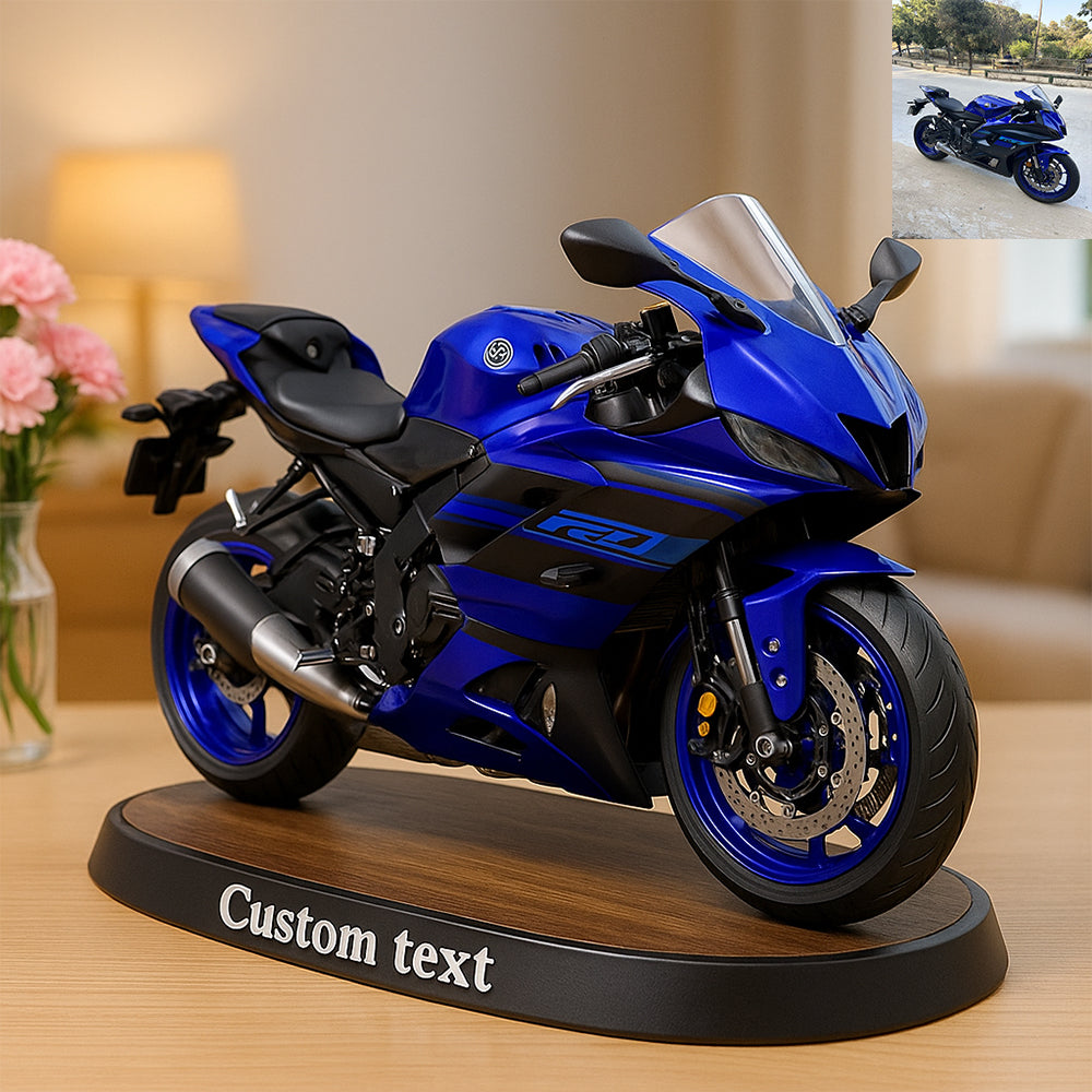Personalized motorcycle photo ornament