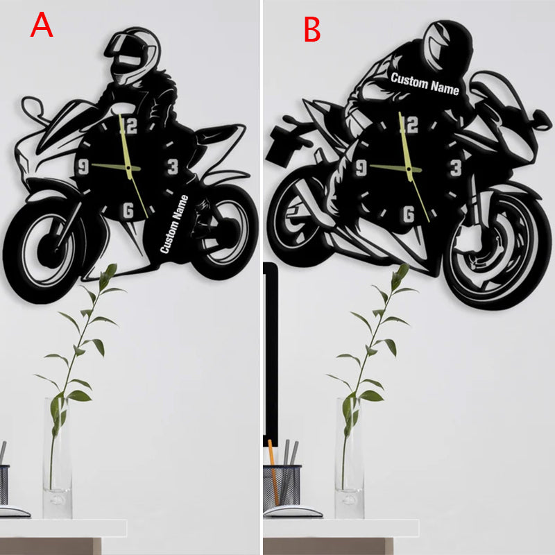 Personalized Boy/Girl Biker Wall Clock