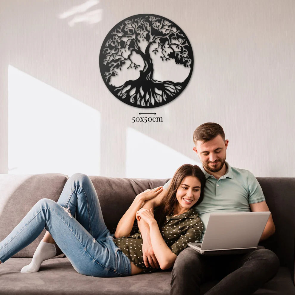 ديكور جداري معدني- بزينة شجرة الحياة الجميلة