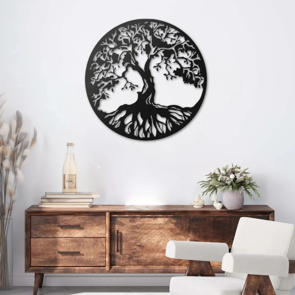 ديكور جداري معدني- بزينة شجرة الحياة الجميلة