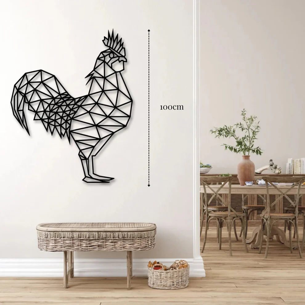ديكور جداري معدني - بزينة طائر الديك الجميل