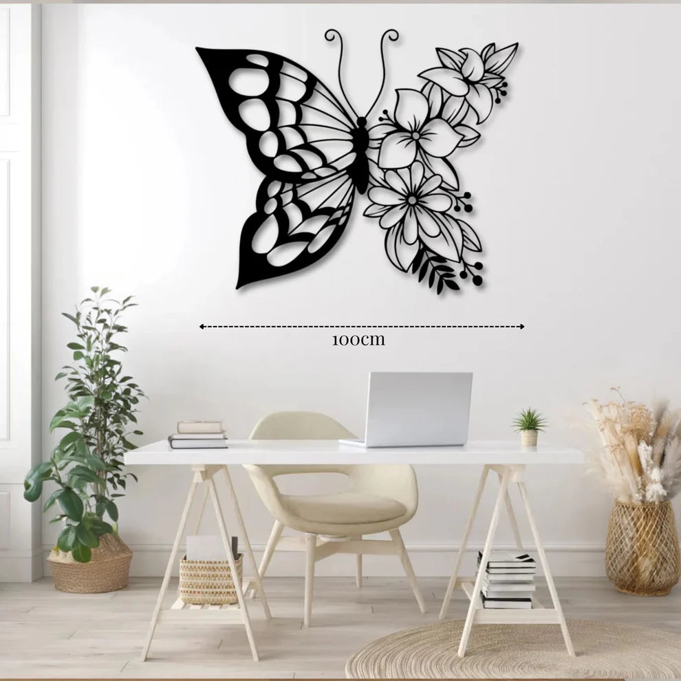 ديكور جداري معدني - بزينة الفراشة الجميلة