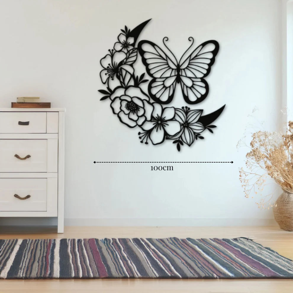 ديكور جداري معدني - بزينة الفراشة الجميلة