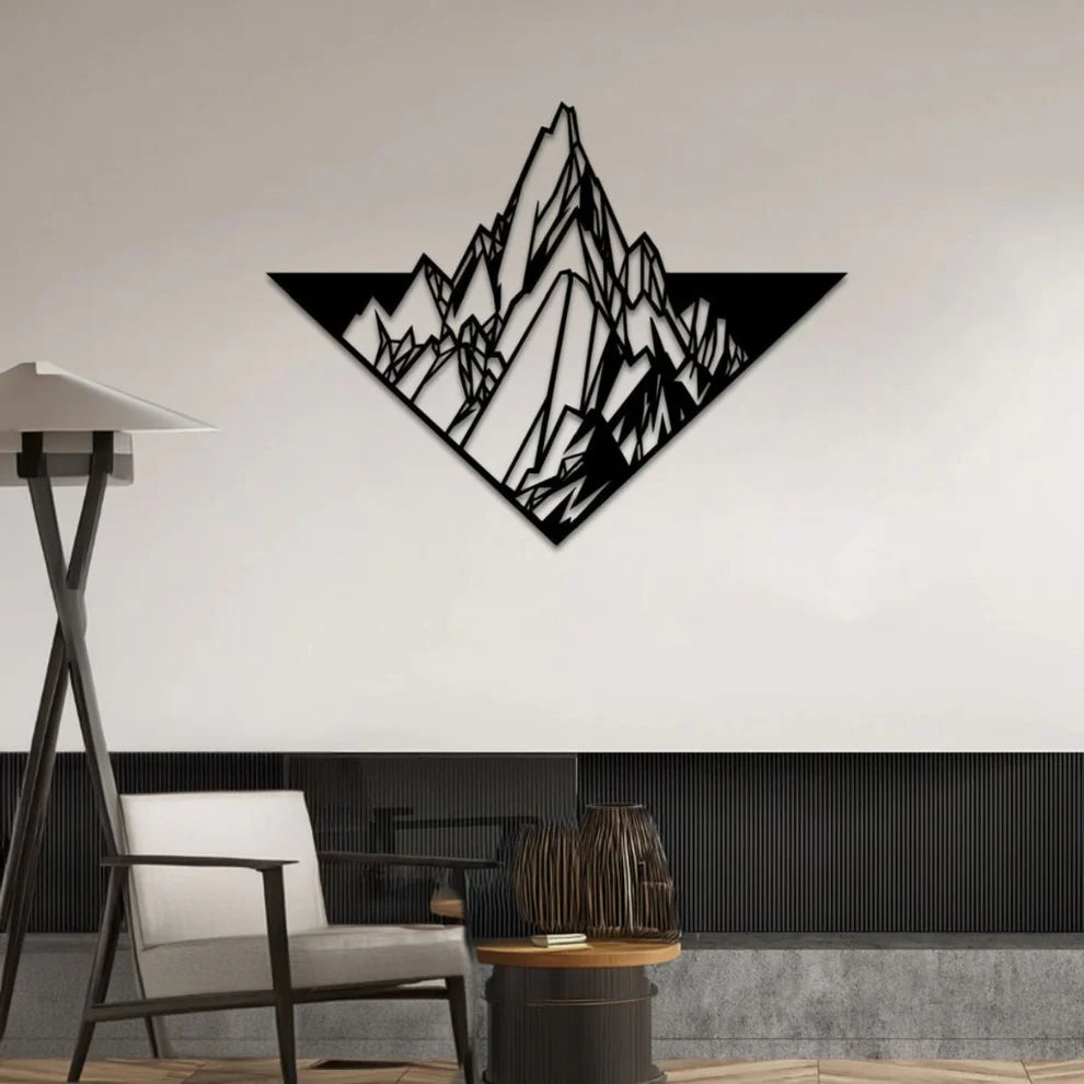 ديكور جداري معدني بزينة الجبال على شكل الأهرامات