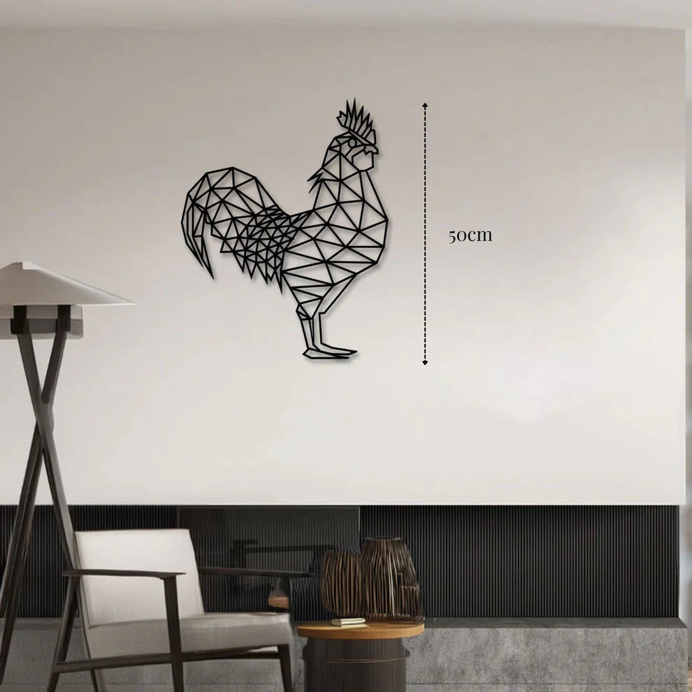 ديكور جداري معدني - بزينة طائر الديك الجميل