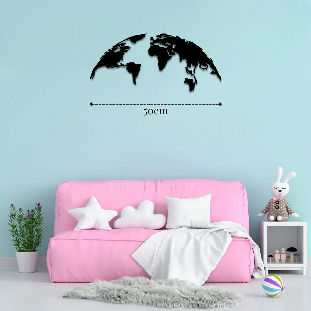 ديكور جداري معدني - بزينة خريطة العالم الرائعة