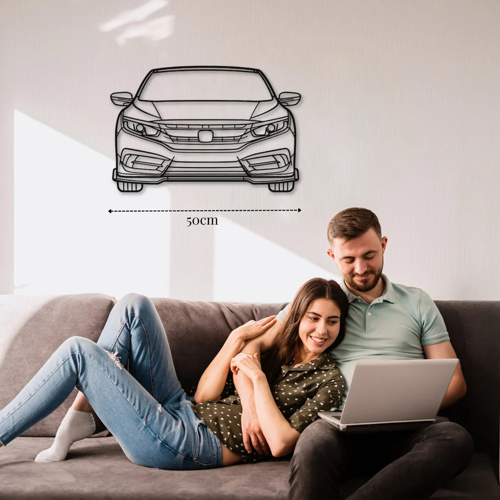 ديكور جداري معدني بزينة سيارة هوندا سيفيك موديل 2016