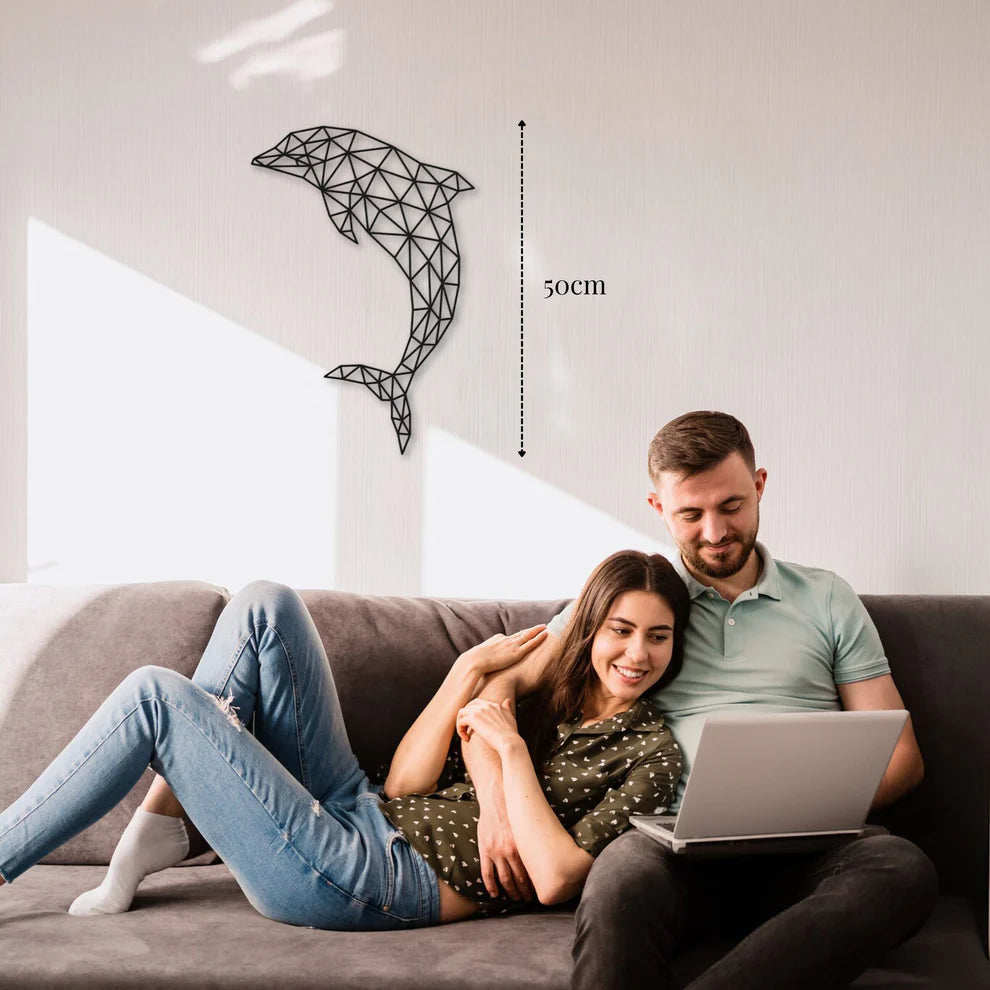 ديكور جداري معدني - بزينة على شكل دولفين