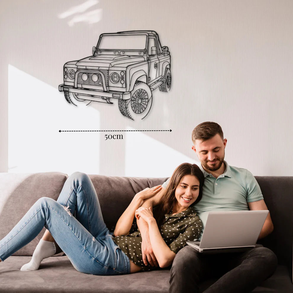 ديكور جداري معدني بزينة سيارة الصحراء 4X4 الجميلة