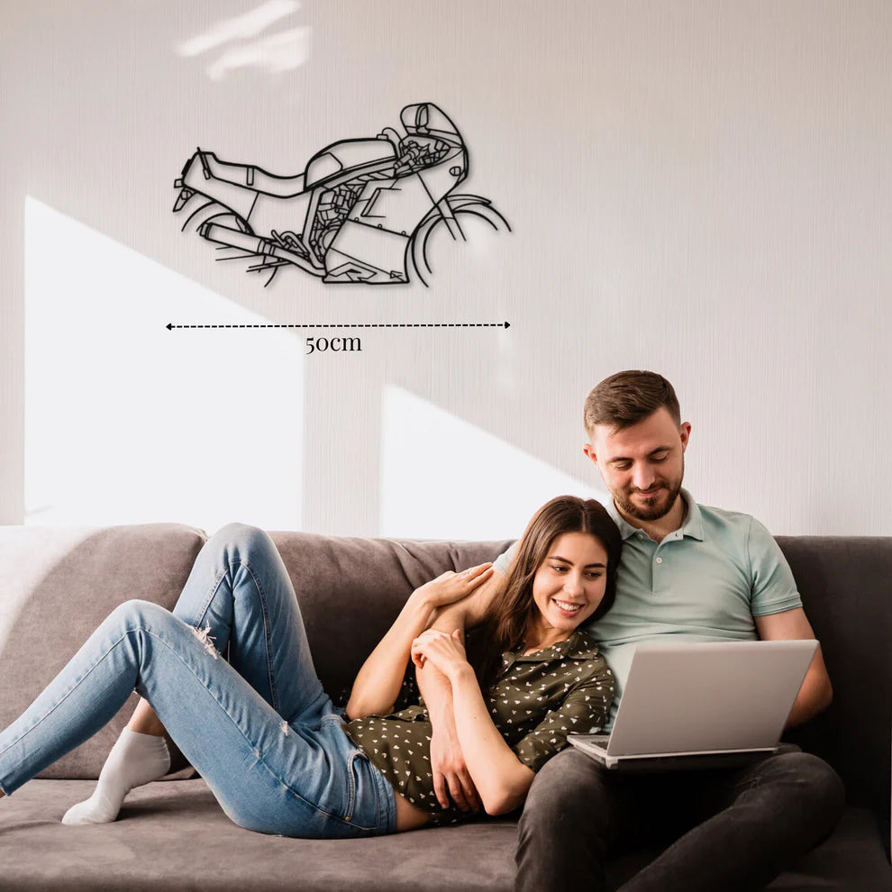 ديكور جداري معدني بزينة دراجة نارية سوزوكي GSX-R 750 موديل 1986