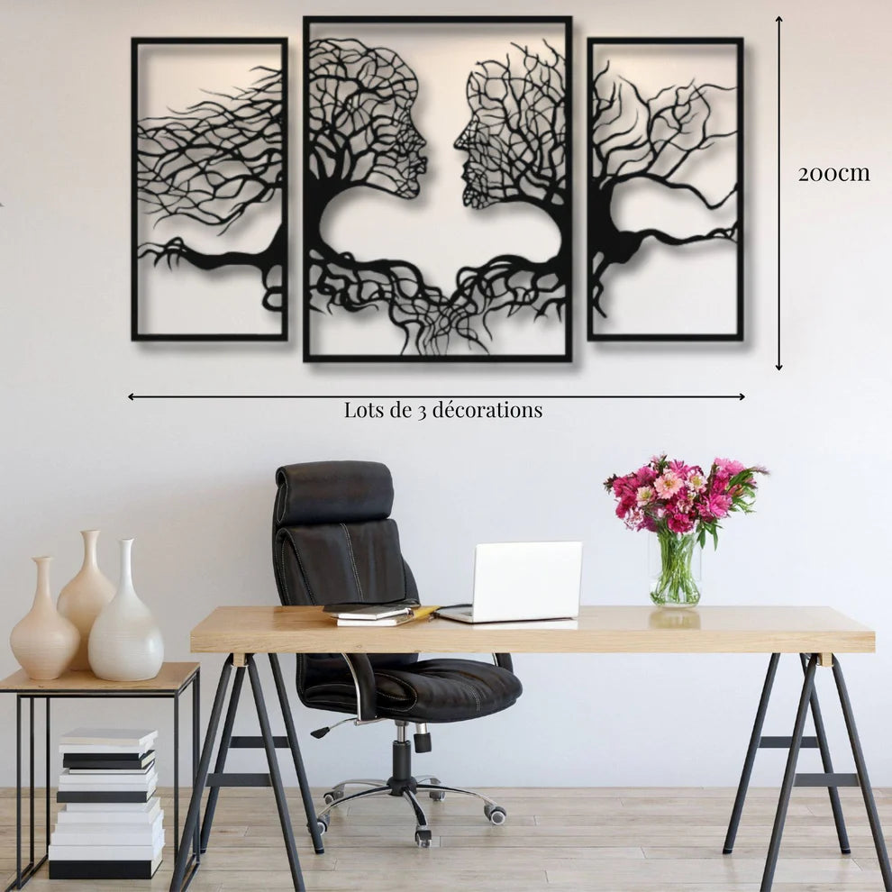 ديكور جداري معدني  بزينة الشجرة على شكل الإنسان صورة رائعة وجميلة