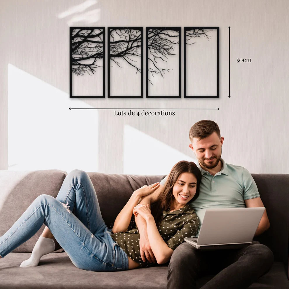 ديكور جداري معدني  بزينة جدران الشجرة الجميلة