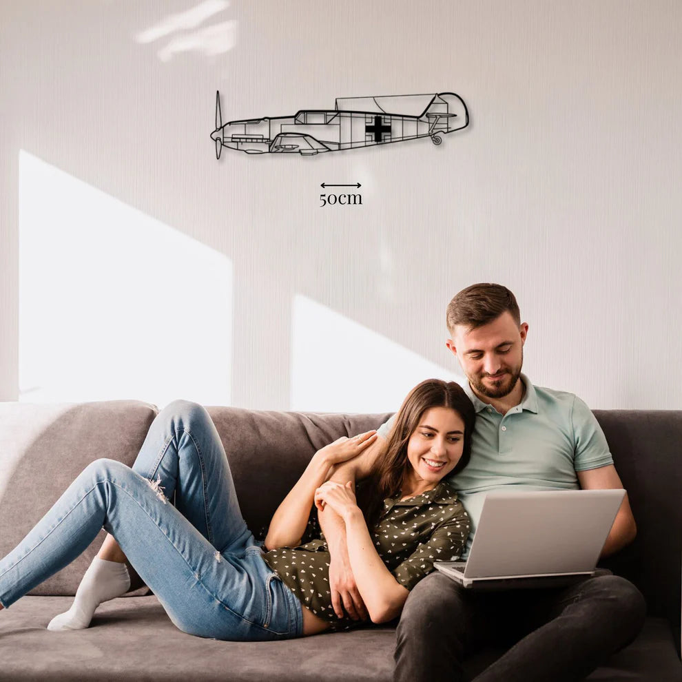 Bf 109 ديكور جداري معدني بزينة طيارة - ميسرشميت