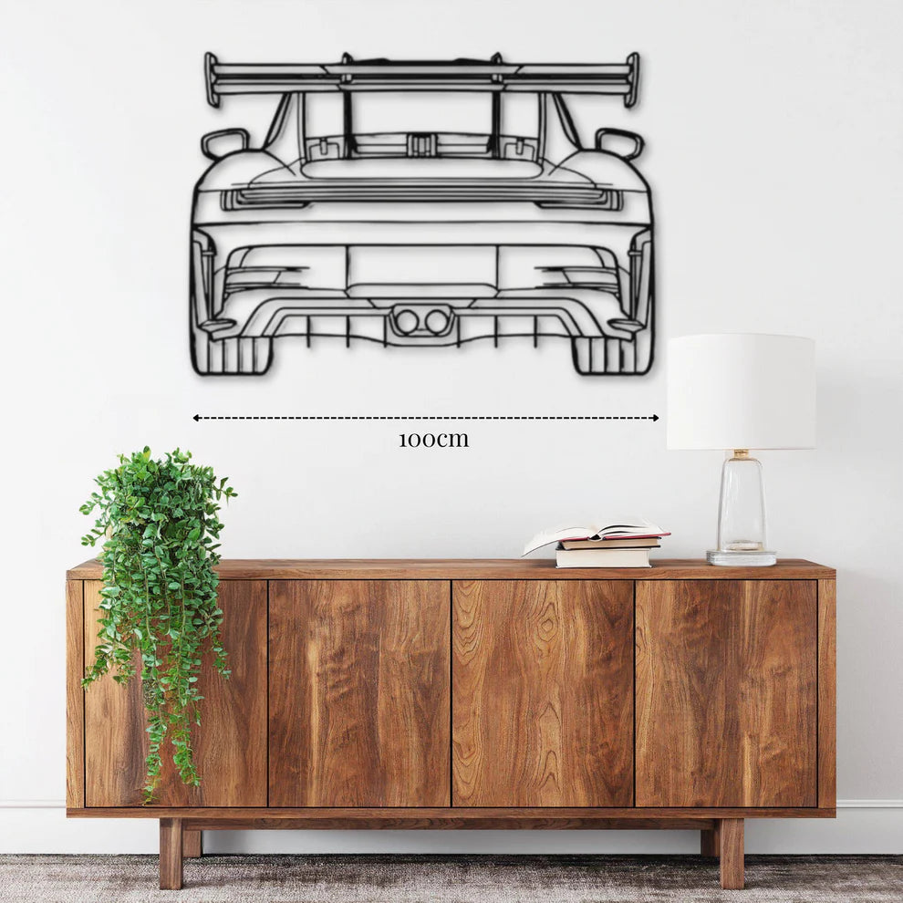 ديكور جداري معدني بزينة سيارة بورشه 911 GT3 RS موديل 992 (من الخلف)