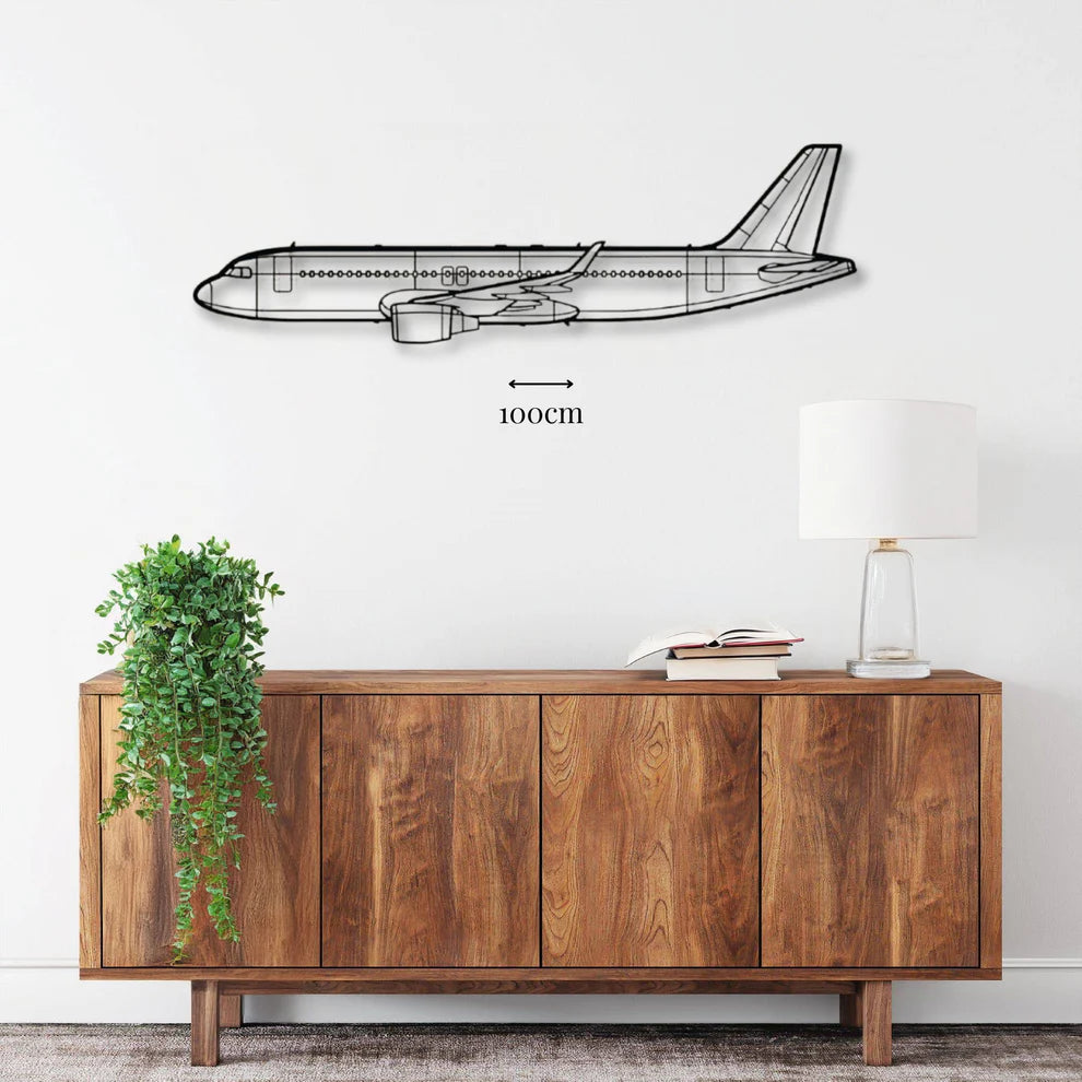 ديكور جداري معدني بزينة طائرة إيرباص A320