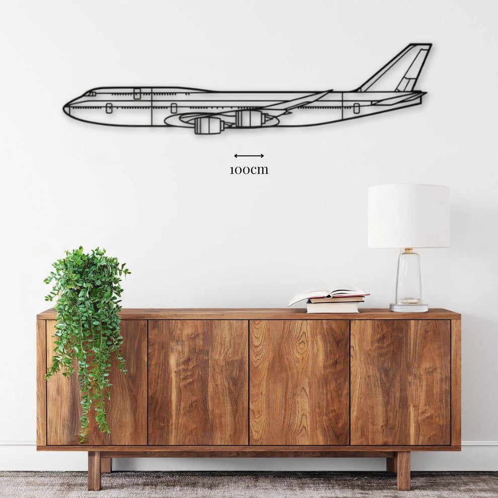 ديكور جداري معدني بزينة طائرة بوينج 747-8 الرائعة