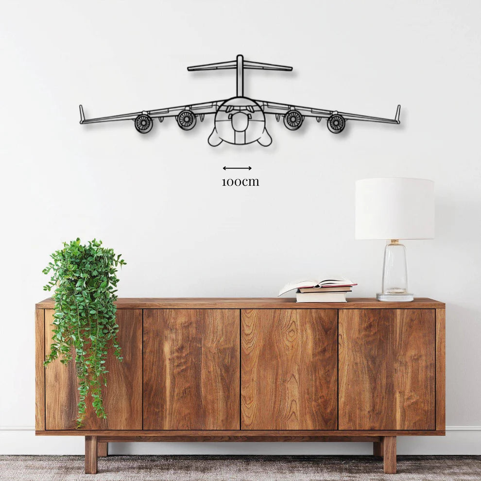 ديكور جداري معدني بزينة طائرة بوينغ C-17 غلوبماستر III