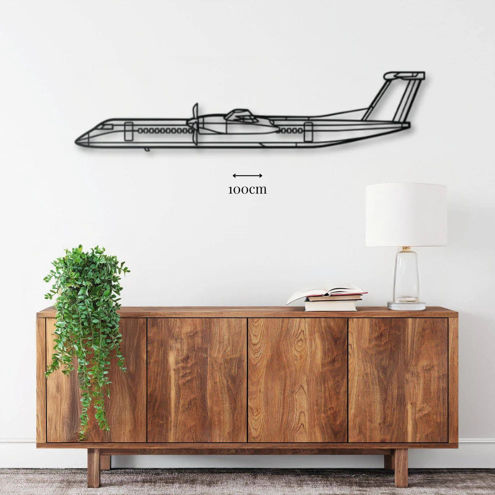 ديكور جداري معدني بزينة طيارة دي هافيلاند داش 8 Q400