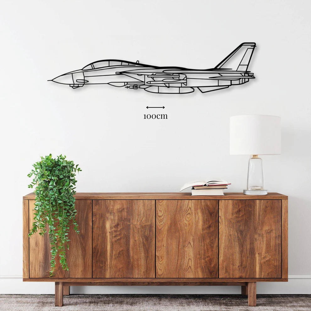 ديكور جداري معدني بزينة طيارة غرومان F-14 تومكات