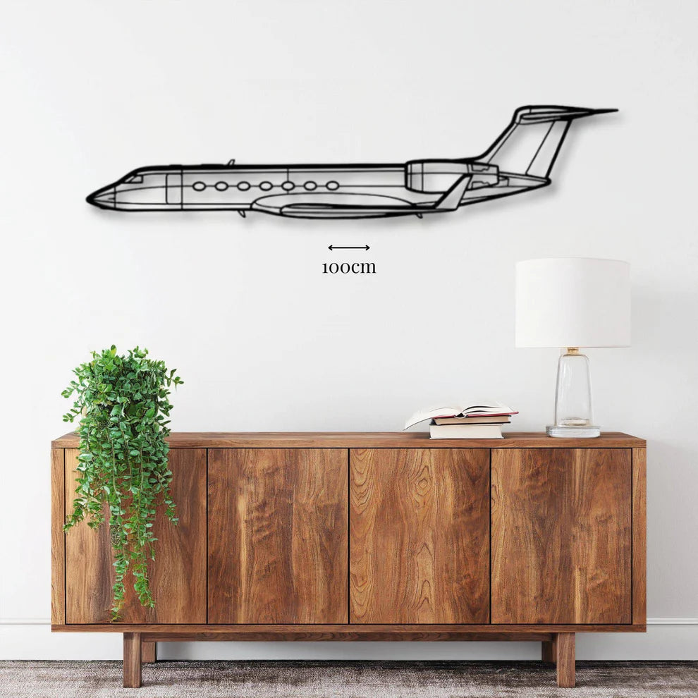 ديكور جداري معدني بزينة طيارة - جلف ستريم G550