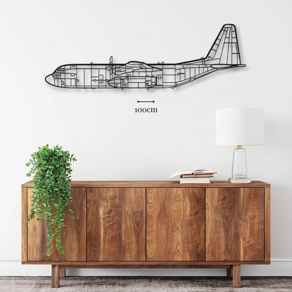 ديكور جداري معدني بزينة طيارة - لوكهيد C-130هيركوليس