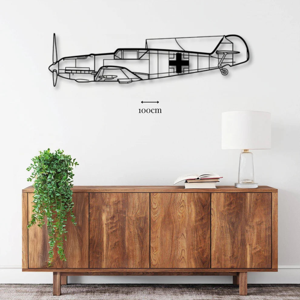 Bf 109 ديكور جداري معدني بزينة طيارة - ميسرشميت