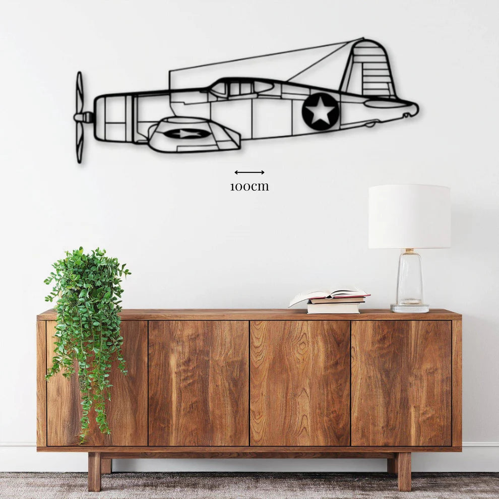 ديكور جداري معدني بزينة طيارة - فوجت F4U كورساير