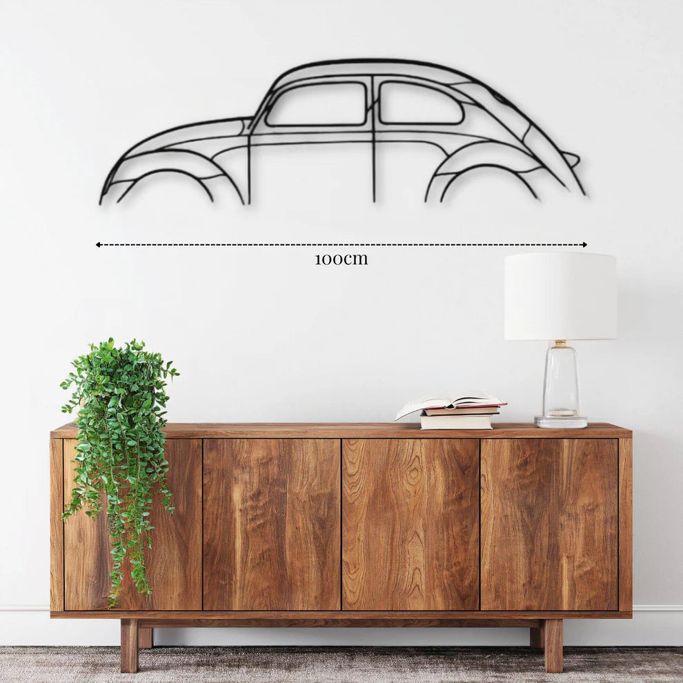 ديكور جداري معدني بزينة تصميم سيارة فولكس فاغن بيتل