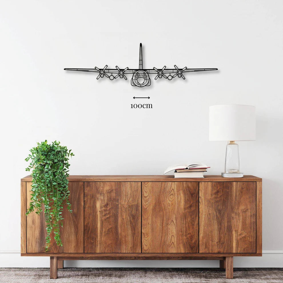 ديكور جداري معدني بزينة طيارة - لوكهيد C-130Hهيركوليس (من الأمام)