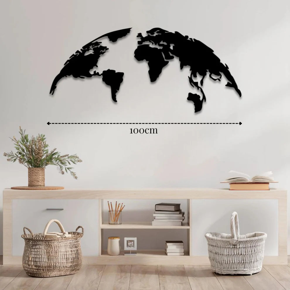 ديكور جداري معدني - بزينة خريطة العالم الرائعة