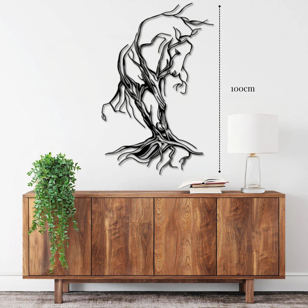 ديكور جداري معدني - بزينة الحصان مصنوع من الجدران