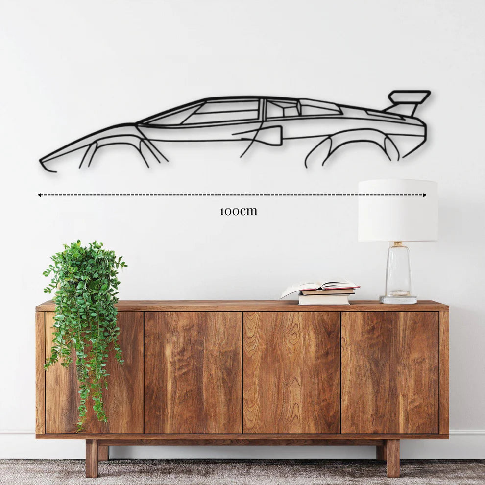 ديكور جداري معدني بزينة سيارة لامبورغيني أفينتادور SVJ موديل 2021 (تفاصيل دقيقة)