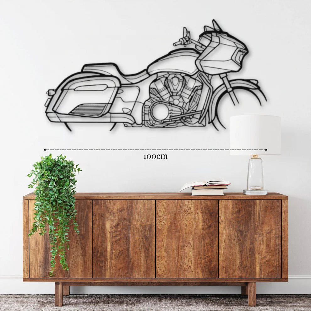 ديكور جداري معدني بزينة دراجة نارية إنديان دارك هورس