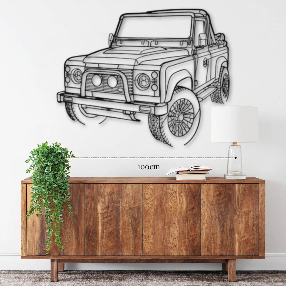 ديكور جداري معدني بزينة سيارة الصحراء 4X4 الجميلة
